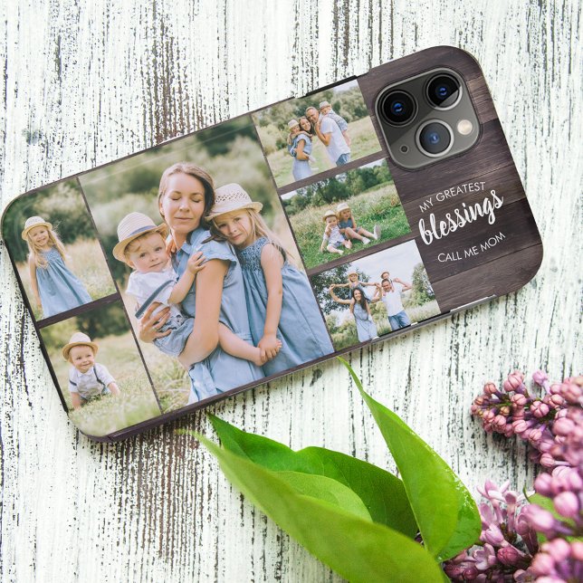 Funda De Case-Mate Para iPhone Mamá Cita 6 Collage de fotos Rustic Brown (Subido por el creador)