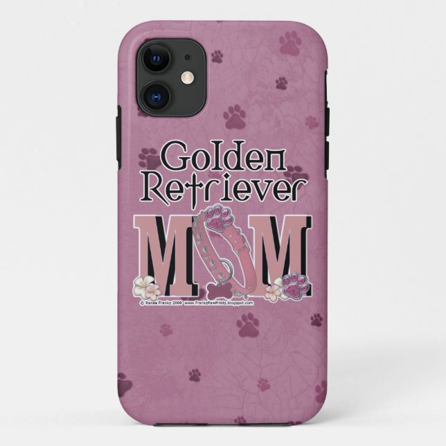 Funda De Case-Mate Para iPhone MAMÁ del golden retriever (Reverso)