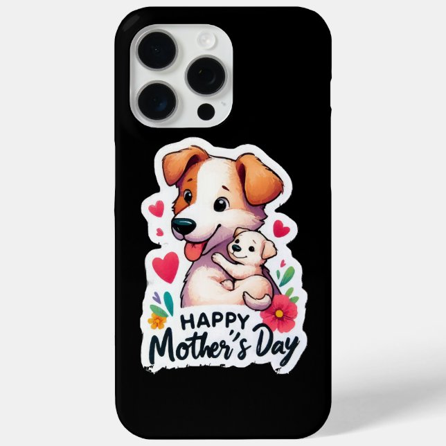 Funda De Case-Mate Para iPhone Mamá Día de la Madre Perro animal (Reverso )