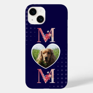 Funda Para iPhone 14 De Case-Mate Mamá Floral foto del corazón del perro morado