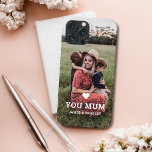 Funda Para iPhone 13 Pro Max Mamá foto del Día de la Madre<br><div class="desc">Cute Heart Love You Mamá Mother's Day Photo iPhone Case incluye tu foto favorita con el texto "(corazón del amor) tu Mamá" en escritura blanca moderna con tus nombres debajo. Personalice editando el texto en el cuadro de texto proporcionado y agregando su propia imagen. Diseñado por ©2022 Evco Studio www.zazzle.com/store/evcostudio...</div>