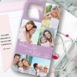 Funda Para iPhone 13 Pro Max Mamá la vida es el mejor Collage de fotos de la vi<br><div class="desc">Personalizado 5 foto caso de iphone escrito con Mamá Vida es la Mejor Vida (editable para Mamá, Mamá, Mamá, Mamá, etc). El diseño presenta un collage de fotos personalizado, con 5 de tus imágenes favoritas, que se muestran como un retrato vertical y 4 instagramas cuadrados. El diseño tiene un fondo...</div>