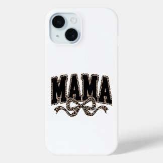 Funda Para iPhone 15 Mama Leopard Coquette Bow – Retro Varsity Mama Des