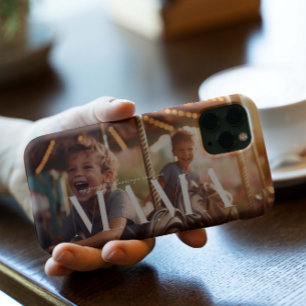 Funda Para iPhone 15 Pro Mama   Letra boho chic y foto