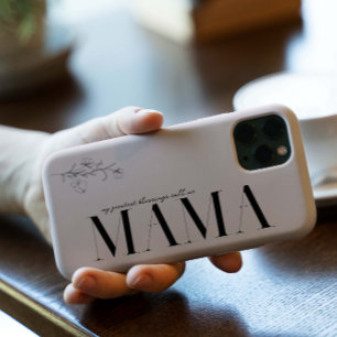 Funda Para iPhone 15 Pro Mamá   Letra Chic Boho y Floral