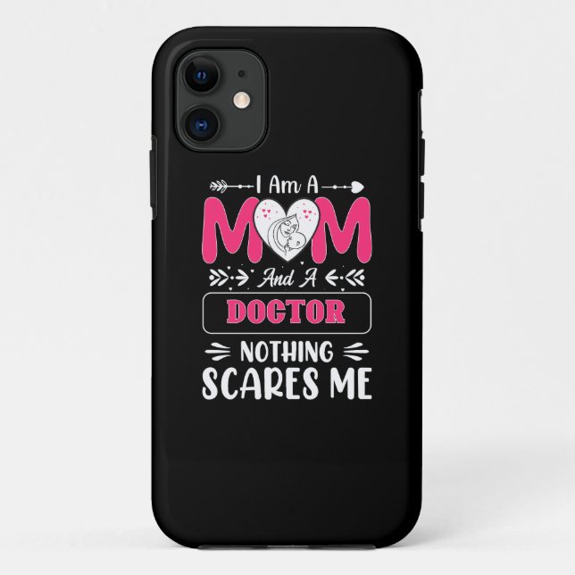 Funda De Case-Mate Para iPhone Mamá médica, Médica divertida (Reverso)