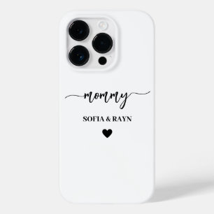 Funda Para iPhone 14 Pro De Case-Mate Mamá moderna, niños, personaliza nombres del día d