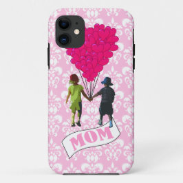 title_seo2 Mamá, niños con globos en forma de corazón