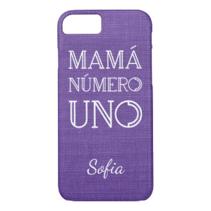 Funda Para iPhone 8/7 Mamá Número Uno en foto de línea violeta, nombre p