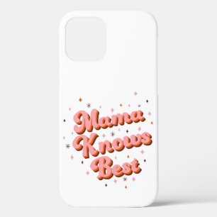 Funda Para iPhone 12 Mama Sabe Mejor Letra Retro Rosa Marrón