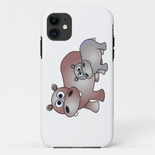 Funda Para iPhone 11 Mamá y bebé lindos del Hippopotamus
