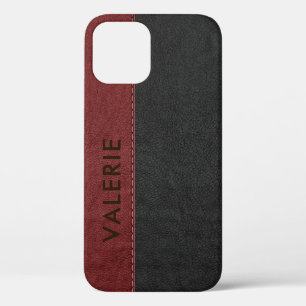 Funda Para iPhone 12 Pro Mamáes-Fundas de cuero de imitación negro y rojo m