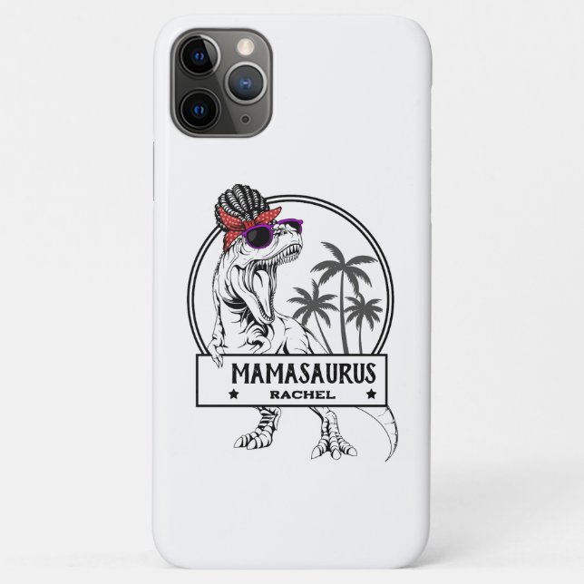 Funda De Case-Mate Para iPhone Mamasaurio Mamá T rex Dino Divertido Nombre Person (Reverso)