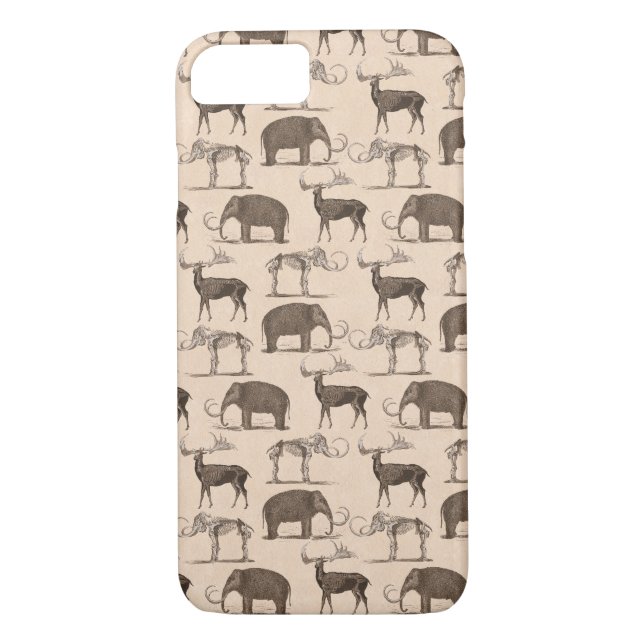 Funda De Case-Mate Para iPhone Mamíferos prehistóricos Megaceros y mamut lanoso (Reverso)