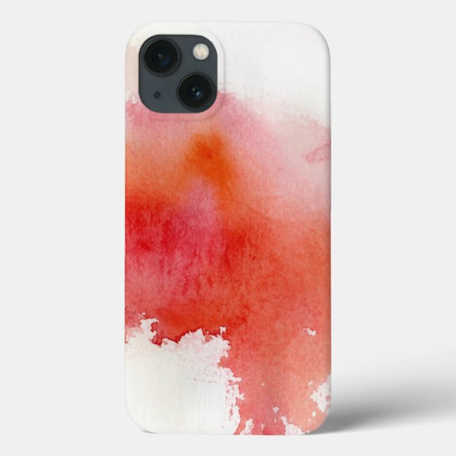 Funda De Case-Mate Para iPhone Mancha roja, acuarela abstracta pintada a mano (Reverso)