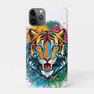 Funda Para iPhone 11 Pro Manchas de pintura de colores de arcoíris de cabez