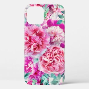 Funda Para iPhone 12 Manchas Verde azuladas verdes y melodías rosas