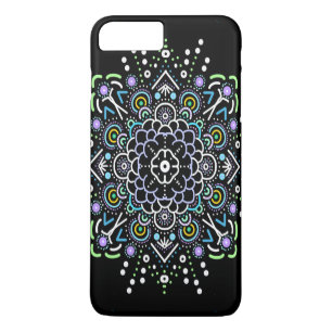 Funda Para iPhone 8 Plus/7 Plus Mandala abstracto color negro y púrpura