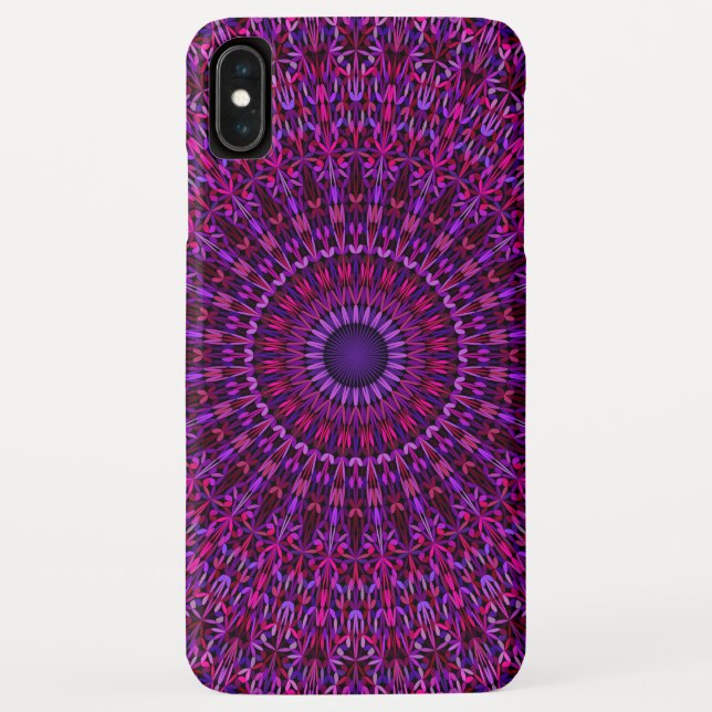 Funda De Case-Mate Para iPhone Mandala adornada púrpura (Reverso)