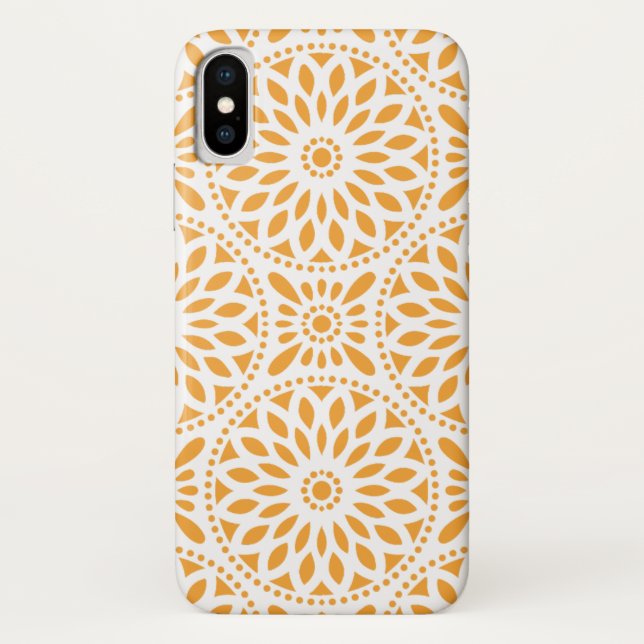 Funda De Case-Mate Para iPhone Mandala anaranjada del extracto del modelo (Reverso)