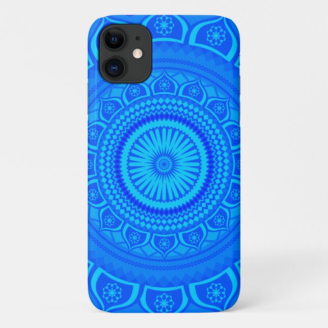 Funda De Case-Mate Para iPhone Mandala azul india (Reverso)