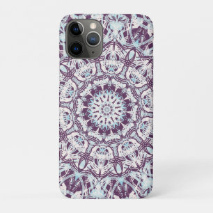 Funda Para iPhone 11 Pro Mandalá caleidoscopio espiritual azul púrpura blan