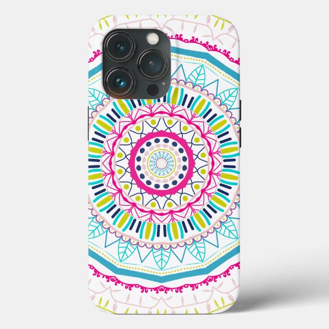 Funda De Case-Mate Para iPhone mandala colorida (Reverso )