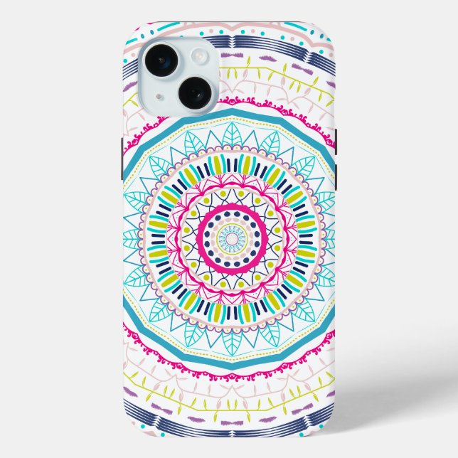 Funda De Case-Mate Para iPhone mandala colorido (Reverso )