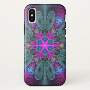 Funda Para iPhone XS Mandalá Colorido Arte Espiritual Fractal Con Rosa