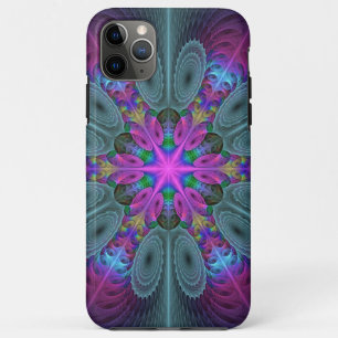 Funda Para iPhone 11 Pro Max Mandalá Colorido Arte Fractal Impactante Caleidosc
