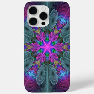 Funda Para iPhone 15 Pro Max Mandalá Colorido Arte Fractal Impactante Caleidosc