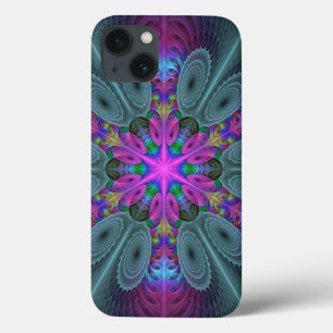 Funda Para iPhone 13 Mandala Colorido y llamativo arte fractal Kaleidos