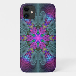 Funda Para iPhone 11 Mandala Colorido y llamativo arte fractal Kaleidos