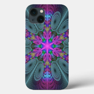 Funda Para iPhone 13 Mandala Colorido y llamativo arte fractal Kaleidos