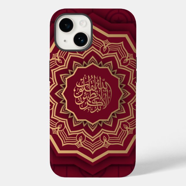 Funda De Case-Mate Para iPhone Mandala de estilo árabe y crimson (Reverso )