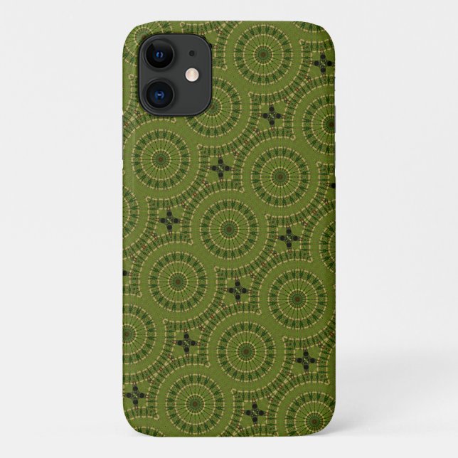 Funda De Case-Mate Para iPhone Mandala de rueda verde (Reverso)