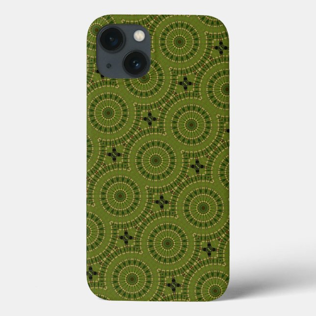 Funda De Case-Mate Para iPhone Mandala de rueda verde (Reverso)