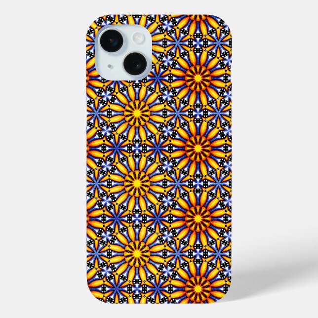 Funda De Case-Mate Para iPhone Mandala de sol celeste (Reverso )