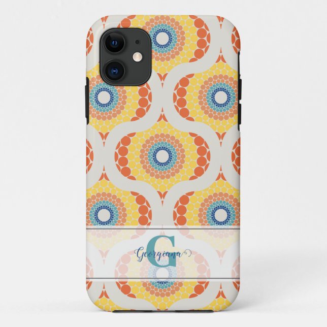 Funda De Case-Mate Para iPhone Mandala de verano retro-egean personalizada (Reverso)