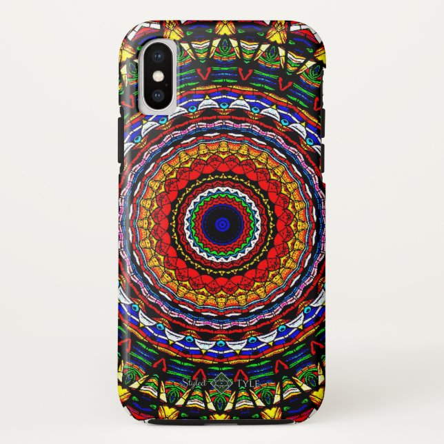 Funda De Case-Mate Para iPhone Mandala del vitral (Reverso)