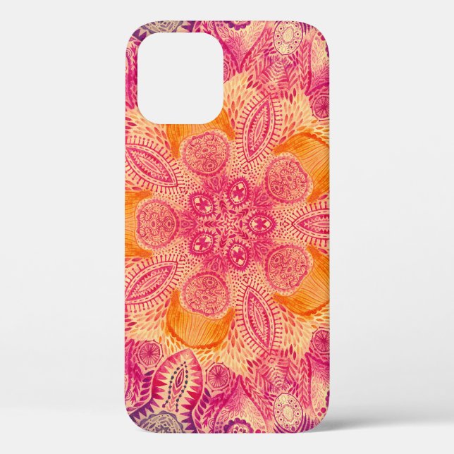 Funda De Case-Mate Para iPhone Mandala: diseño de acuarela redonda (Reverso )
