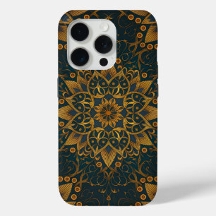 Funda Para iPhone 15 Pro Mandala dorada de lujo