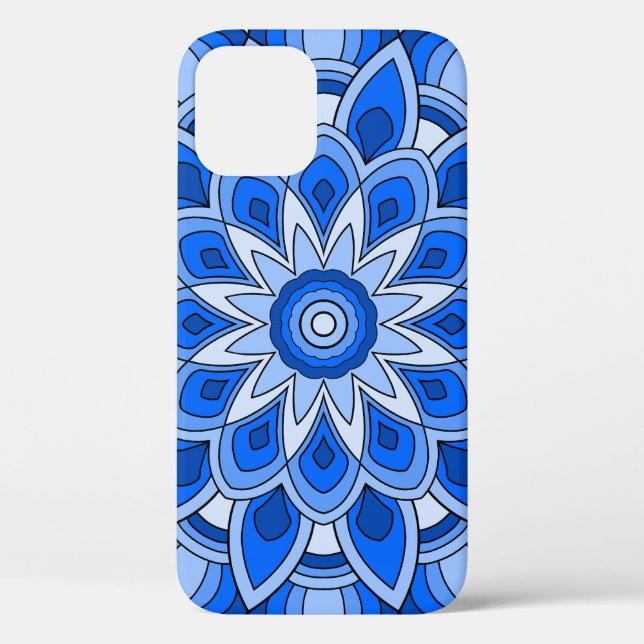 Funda De Case-Mate Para iPhone Mandala en azul (Reverso )