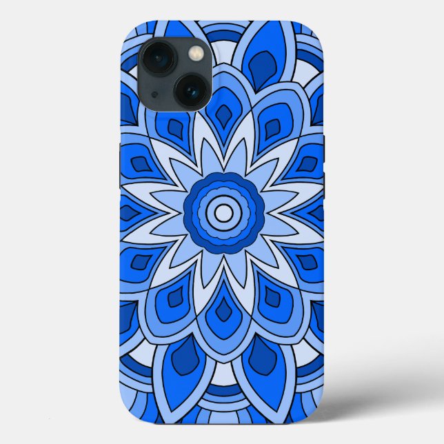 Funda De Case-Mate Para iPhone Mandala en azul (Reverso )