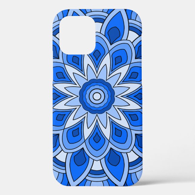 Funda De Case-Mate Para iPhone Mandala en azul (Reverso )