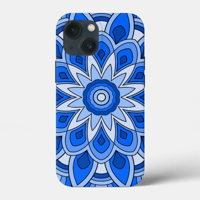 Funda De Case-Mate Para iPhone Mandala en azul (Reverso )