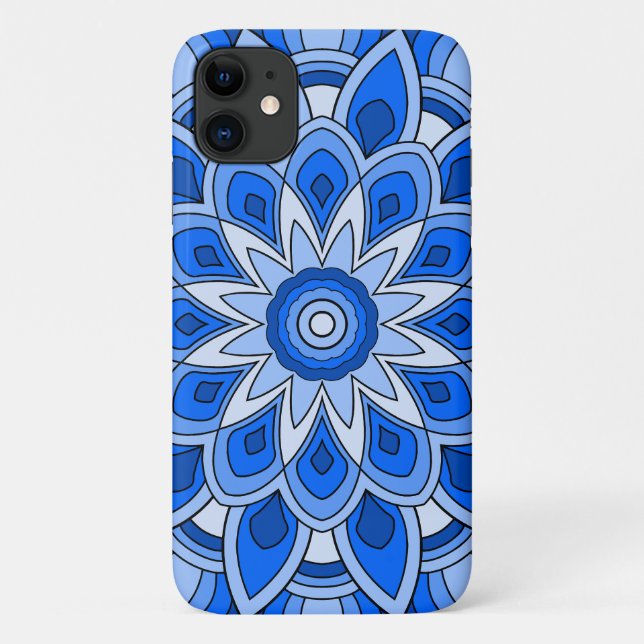 Funda De Case-Mate Para iPhone Mandala en azul (Reverso)