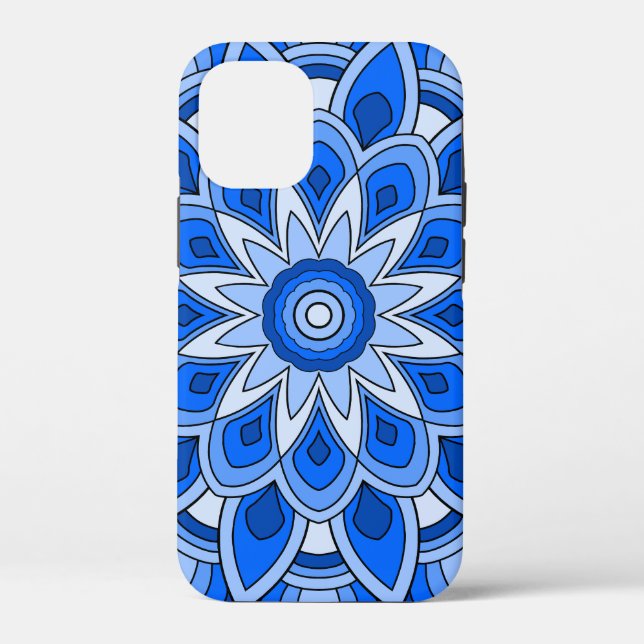 Funda De Case-Mate Para iPhone Mandala en azul (Reverso )