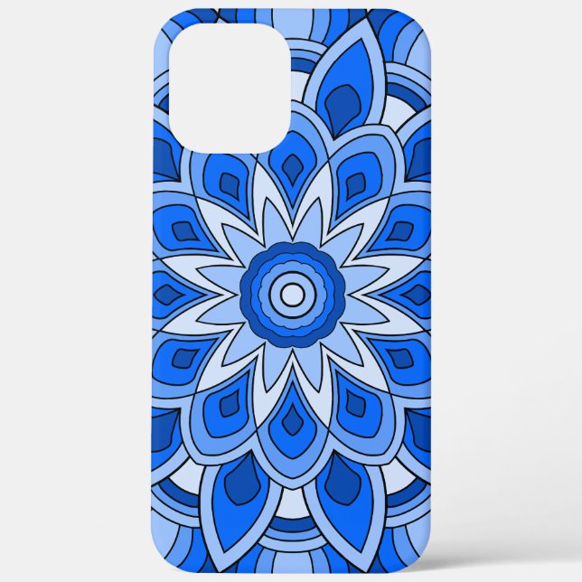 Funda De Case-Mate Para iPhone Mandala en azul (Reverso )