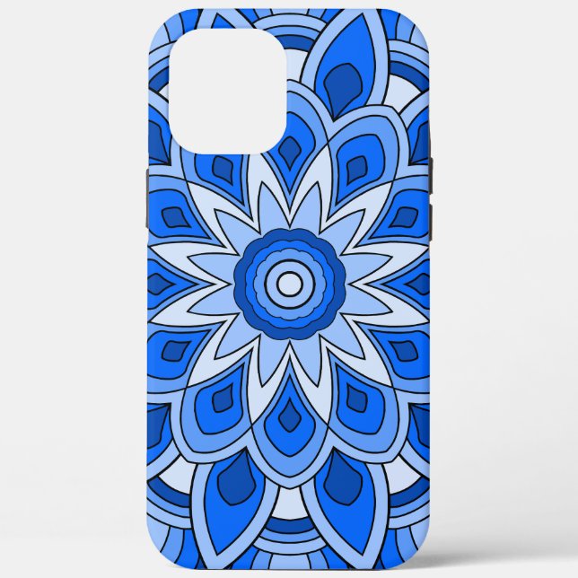 Funda De Case-Mate Para iPhone Mandala en azul (Reverso )